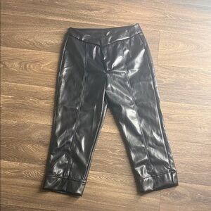 Black Faux Leather capris